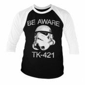 Star Wars - Be Aware TK-421 Baseball 3/4 Sleeve Tee, Long Sleeve T-Shirt