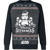 Star Wars Christmas Jumper - Merry Sithmas - M 3XL - för Herr - flerfärgad