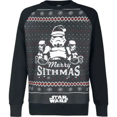 Star Wars Christmas Jumper - Merry Sithmas - M 3XL - för Herr - flerfärgad