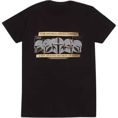 Star Wars - Disney T-shirt - The Mandalorian - Row of Helmets - S L - för Herr - svart
