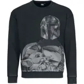 Star Wars - Disney Sweatshirt - The Mandalorian - Mando - Grogu - S XXL - för Herr - svart