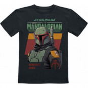 Star Wars T-shirt - Barn - The Mandalorian - Boba Fett Lives - 104 152 - för barn - svart