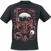 Star Wars - Disney T-shirt - The Book Of Boba Fett - Galactic Outlaw - S 5XL - för Herr - svart