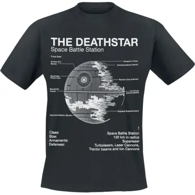 Star Wars - Disney T-shirt - Death Star Sketch - S XXL - för Herr - svart