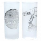 Star Wars Glas 2-pack Death Star & AT-AT