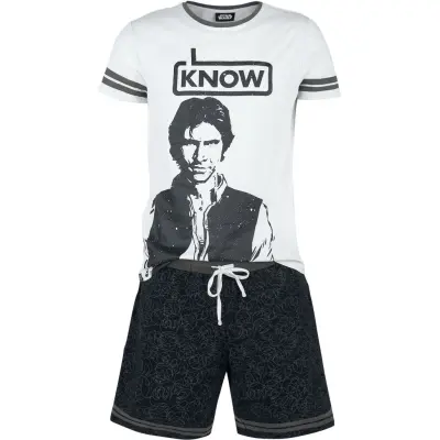 Star Wars Pyjamas - Han Solo - I Know - S M - för Herr - grå/svart