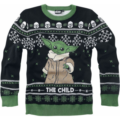 Star Wars - Anime Stickad jumper - Barn - The Mandalorian - Grogu - 128 - för barn - svart