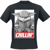 Star Wars - Disney T-shirt - The Mandalorian - Chillin - S XXL - för Herr - svart