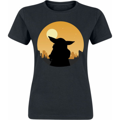 Star Wars T-shirt - The Mandalorian - Grogu Sundown - S XXL - för Dam - svart