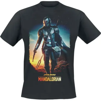Star Wars T-shirt - The Mandalorian - Through the Galaxy - S XXL - för Herr - svart