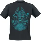 Star Wars - Disney T-shirt - Millenium Falcon Blueprint - S XXL - för Herr - svart