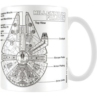 Star Wars - Disney Mugg - Millennium Falcon Sketch - för  vit