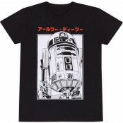 Star Wars T-shirt - R2D2 Katakana - S XXL - för Herr - svart