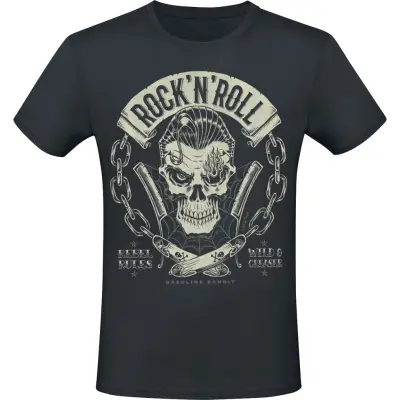 Gasoline Bandit - Rockabilly T-shirt - Rebel Rules - S 4XL - för Herr - svart
