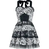 H&R London - Rockabilly Kort klänning - Dark Rebel Swing Dress - XS XXL - för Dam - svart/vit