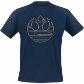 Star Wars - Disney T-shirt - Gold Rebel Logo - S XXL - för Herr - blå