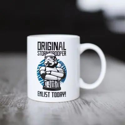 Original Stormtrooper - Anime Mugg - Retro Tasse Enlist Today - för None - vit
