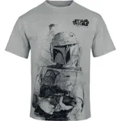 Star Wars - Disney T-shirt - Bounty Hunter - S XXL - för Herr - ljusgråmelerad