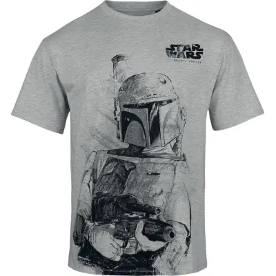 Star Wars - Disney T-shirt - Bounty Hunter - S XXL - för Herr - ljusgråmelerad