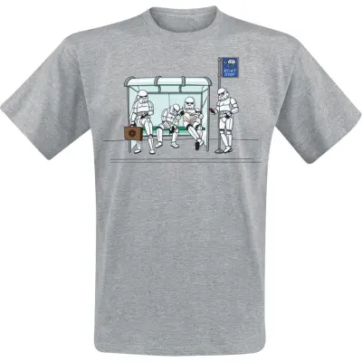Star Wars - Disney T-shirt - Stormtrooper Bus Stop - M XXL - för Herr - gråmelerad