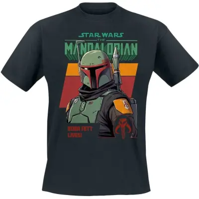 Star Wars - Disney T-shirt - The Mandalorian - Fett Lives - S 3XL - för Herr - svart