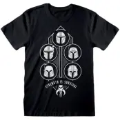 Star Wars - Disney T-shirt - The Mandalorian - Strength is Survival - S XXL - för Herr - svart