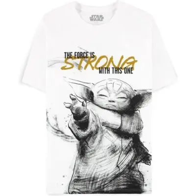 Star Wars - Disney T-shirt - The Mandalorian - The Force Is Strong - S XXL - för Herr - vit