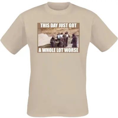 Star Wars - Disney T-shirt - This Day got Worse - M XXL - för Herr - sand