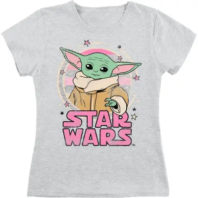 Star Wars - Disney T-shirt - Barn - Starry - Grogu - 116 152 - för barn - ljusgråmelerad