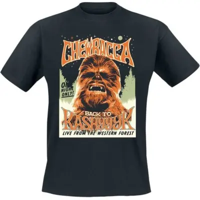Star Wars T-shirt - Chewbacca - S 5XL - för Herr - svart