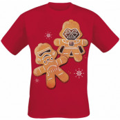 Star Wars T-shirt - Christmas Cookies - L XXL - för Herr - röd