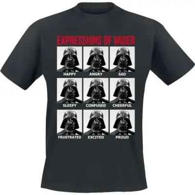 Star Wars T-shirt - Vaders ansiktsuttryck - S XXL - för Herr - svart