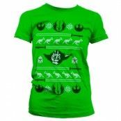 Star Wars Yodas X-Mas Knit Girly T-Shirt, T-Shirt