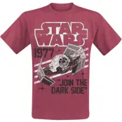Star Wars - Disney T-shirt - Dark Side Tie Fighter - M XXL - för Herr - röd