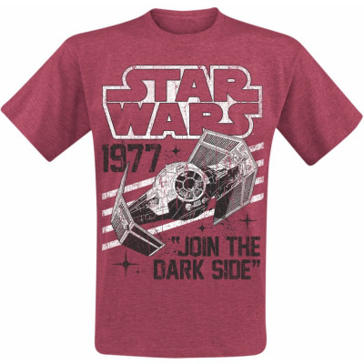 Star Wars - Disney T-shirt - Dark Side Tie Fighter - M XXL - för Herr - röd