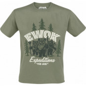 Star Wars T-shirt - Ewok Expeditions - S XXL - för Herr - grön