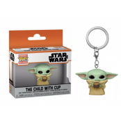 POP Pocket keychain Star Wars The Mandalorian Yoda The Child with Cup