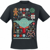 Star Wars - Disney T-shirt - Christmas Yoda - L - för Herr - svart